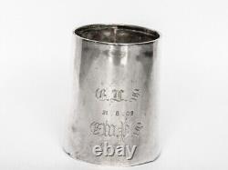 Victorian Antique solid silver hallmarked silverware christening cup 1898 89G