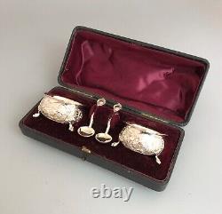 Victorian Boxed Solid Silver Salts JMB London 1892 DGZX