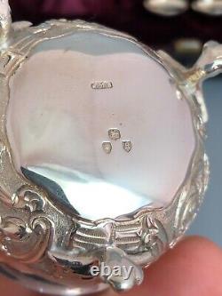 Victorian Boxed Solid Silver Salts JMB London 1892 DGZX