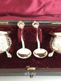 Victorian Boxed Solid Silver Salts JMB London 1892 DGZX