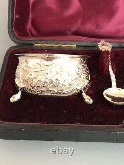 Victorian Boxed Solid Silver Salts JMB London 1892 DGZX