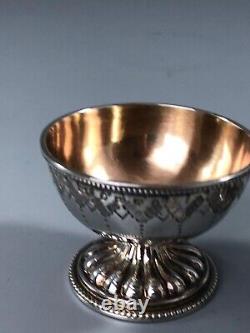 Victorian Crested Silver Salts George Unite Birmingham 1868 65g EZX