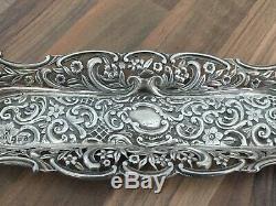 Victorian DHM Heavy Hallmarked Solid Silver Ornate Tray Chester 1831 81.26gr