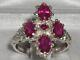 Victorian Design Solid English Sterling Silver Natural Ruby Ring