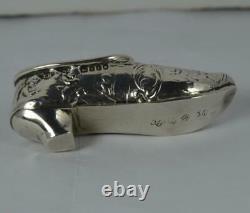 Victorian Dutch Import Sterling Silver Shoe Pin Cushion Holder