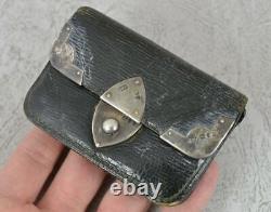 Victorian English Silver and Leather Purse Bag