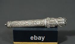 Victorian French Sterling Silver Sewing Needle Case Arrow Quiver Shape Floral