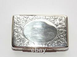 Victorian George Unite Solid Silver Sterling Snuff Box, Tobacco Box B'ham 1894