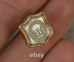 Victorian Gold Fill Chalcedony Agate Family Crest Intaglio Watch Key Fob t0720