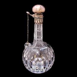 Victorian Gorham Sterling Silver Claret Jug American Brilliant Glass Decanter