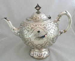 Victorian Gothic Silver Teapot Henry Holland London 1868 747g A602017