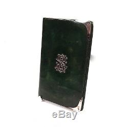 Victorian Green Leather & Silver Wallet / Purse / London 1900 / Antique Fashion