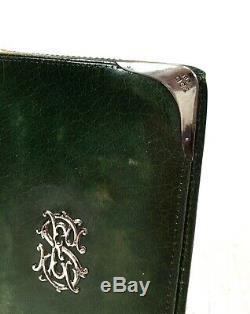 Victorian Green Leather & Silver Wallet / Purse / London 1900 / Antique Fashion