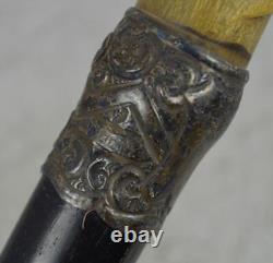 Victorian Hallmarked Silver and Ebony Walking Stick 35 Long