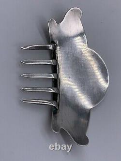 Victorian Highly Embossed Sterling Silver Antique Hair Comb