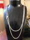 Victorian Long Solid Sterling Silver Muff-guard Or Flapper Chain, 56 Inch, 47g