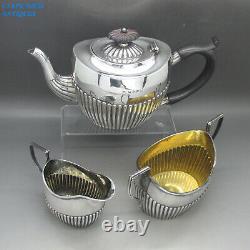 Victorian Lovely Solid Sterling Silver Bachelors 3ps Tea Set N&h Birmingham 1888