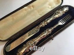 Victorian Martin Hall Co Hallmarked Sterling Silver Child's Knife Fork Cutlery