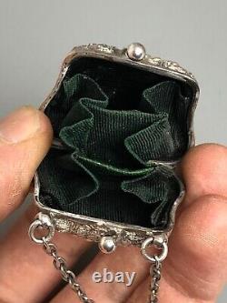 Victorian Miniature Solid Silver Purse Henry Matthews Birmingham 1901 ELZX