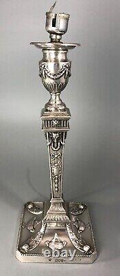 Victorian Neo Classical Style Silver Table Lamp William Hutton London 1899 BZX