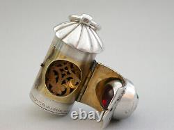 Victorian Novelty Silver Policeman's Bullseye Lantern Vinaigrette, 1872