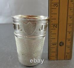 Victorian Novelty Sterling Whiskey Measure. Birm 1890 Just A Thimbleful! Cased