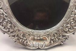 Victorian Ornate Sterling Silver Picture Photo Frame Cherub Figural Repousse