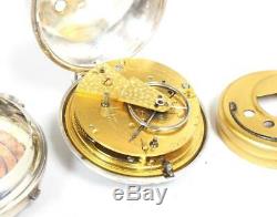 Victorian Pair Cased Pocket Watch Fusee Verge Solid Silver Pocket Watch C1872