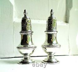 Victorian Pair Of Solid Silver Peppers / Pepperettes. Antique. Sterling. Boxed