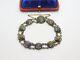 Victorian Russian Sterling Silver Colourful Enamel Floral Panel Bracelet C1880