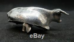 Victorian SOLID Silver COW Butter Dish Finial. London Charles & George Fox c37g