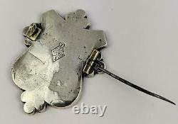 Victorian Scottish Silver & Agate Shield Pebble Brooch 1867 Kite Mark