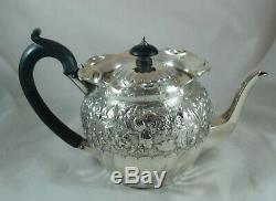 Victorian Silver Batchelors Teapot Nathan & Hayes Chester 1895 386g BZX