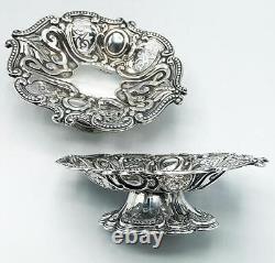 Victorian Silver Bon Bon Bowls Sheffield 1895 Harrison Brothers