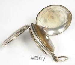 Victorian Silver Cased Pocket Watch Solid Silver Pocket Watch Triple Dial Watch