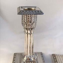Victorian Silver Corinthian Column Candlesticks London 1901