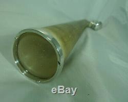 Victorian Silver & Cow Horn Hunting Flask London 1869 25cm A697517