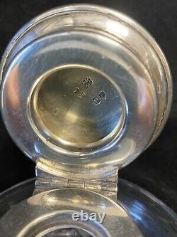 Victorian Silver & Cut Glass Inkwell Heath & Middleton London 1895