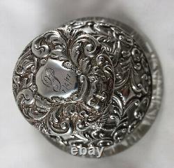 Victorian Silver & Cut Glass Inkwell Mitchell Bosley BIrmingham 1900 AZX