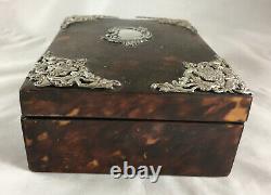 Victorian Silver & Faux Tortoiseshell Jewellery Box Cornelius Chester 1894 AEZX