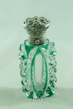 Victorian Silver & Flashed Glass Scent Bottle 9cm EZX008