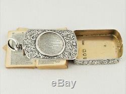Victorian Silver Fob Case & Miniature Dictionary By Sampson Mordan & Co Hm 1893