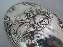 Victorian Silver Hand Mirror Angels Henry Matthews Birmingham 1901 A664817