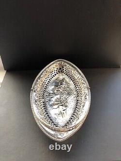 Victorian Silver Swing Handle Basket by Nathan & Hayes 1891