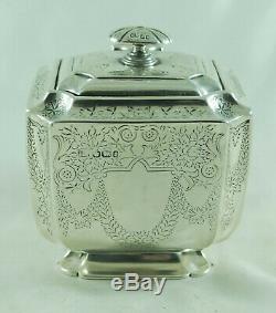 Victorian Silver Tea Caddy Atkin Brothers Sheffield 1895 220g BZX