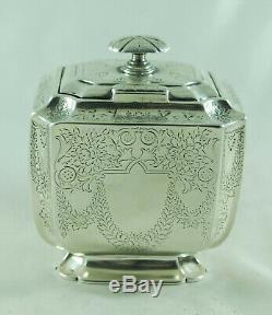 Victorian Silver Tea Caddy Atkin Brothers Sheffield 1895 220g BZX