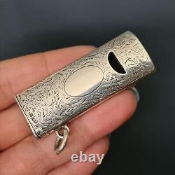 Victorian Silver Vesta Case & Whistle London 1892 CS-FS