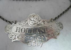 Victorian Silver Wine Labels George Unite 1859 Hollands Gin Rum Whiskey A614517