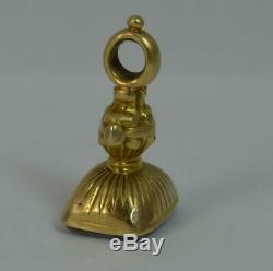 Victorian Solid 18ct Gold & Carnelian Pocket Watch Fob Seal Pendant t0418