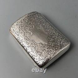 Victorian Solid SIlver Sprung Cigarette Case TA & CO Birmingham 1894 AAZX